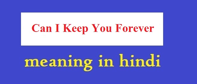 Can I Keep You Forever Meaning In Hindi