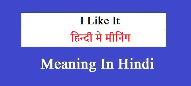 I Like It Meaning In Hindi - हिन्दी मे मीनिंग मतलब