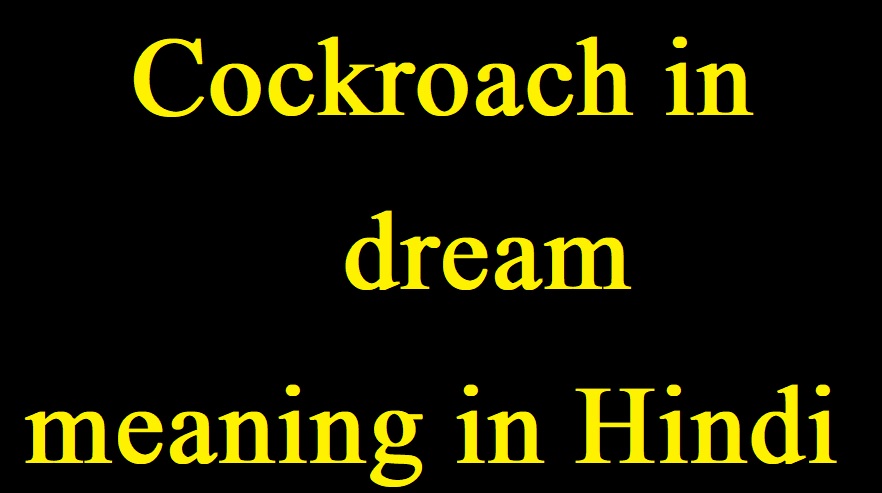Cockroach in dream meaning in Hindi